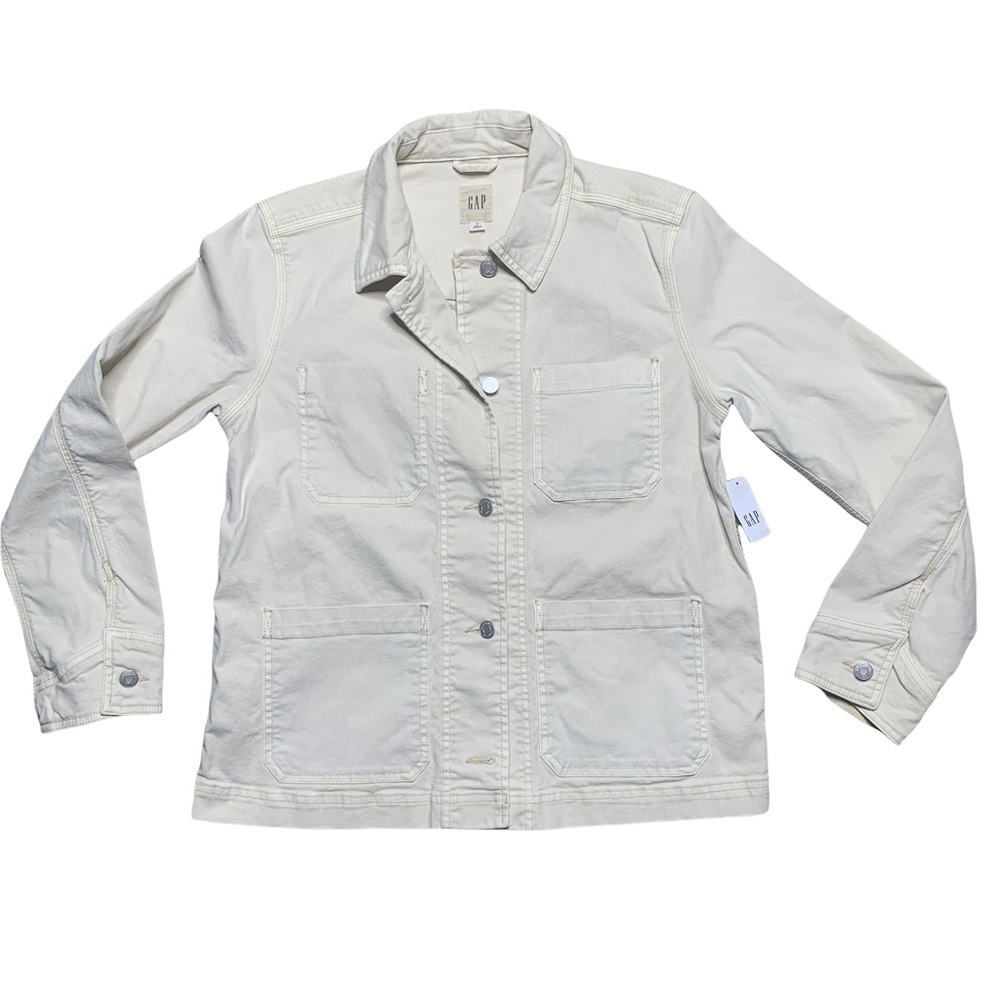 NWT Gap Beige Denim Jeans Jacket Womens Size Medium